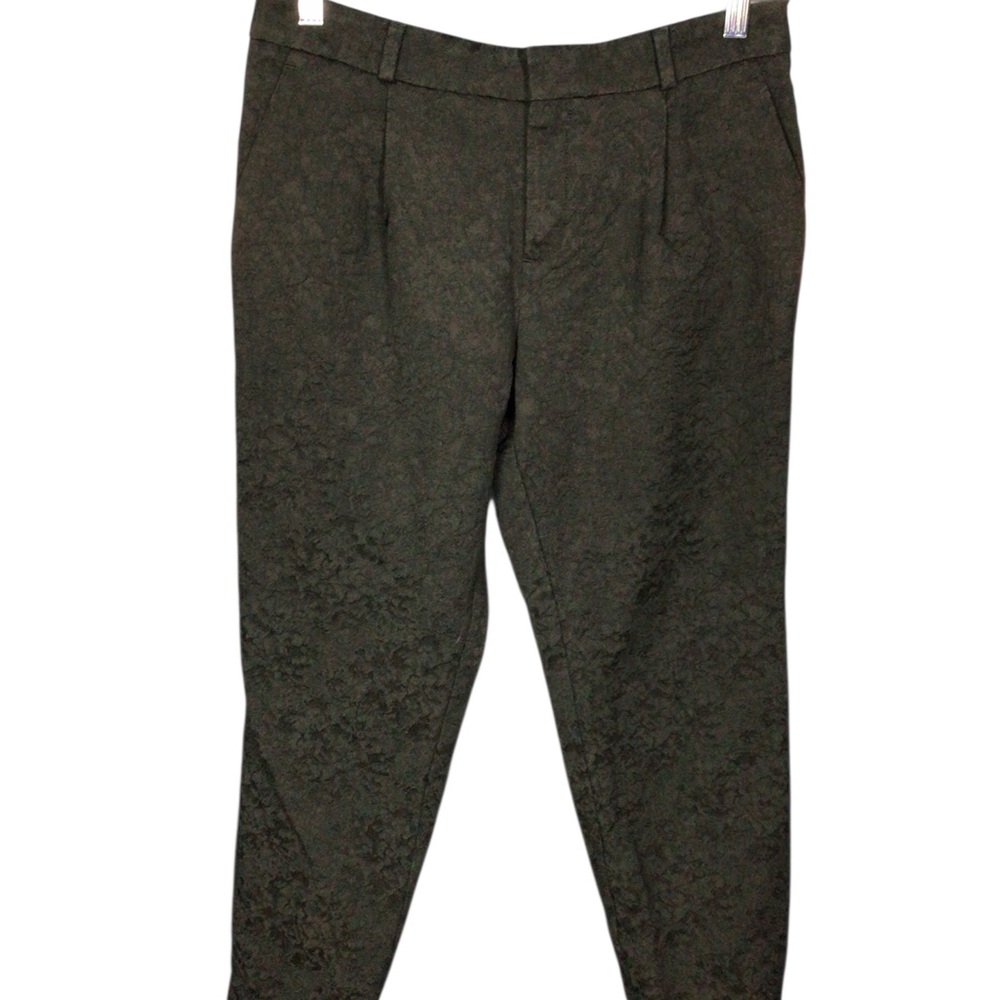 Banana Republic Avery Cuffed Hem Embossed Trouser Pants Black
